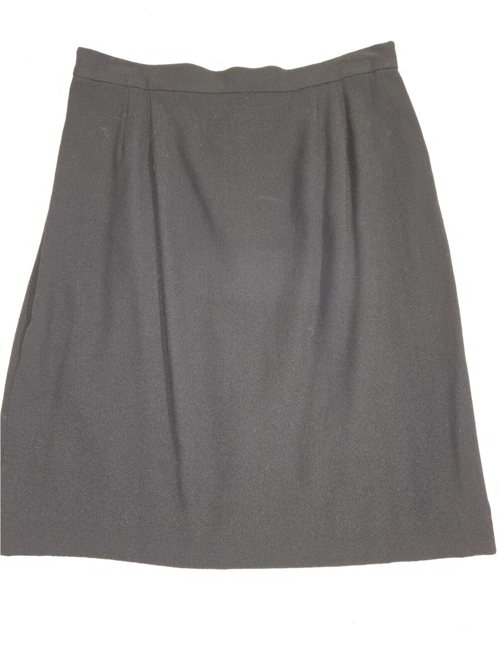 Louis Feraud Black Aline Skirt 💯 wool Lined Sz 16 Wardrobe Staple Vtg Office